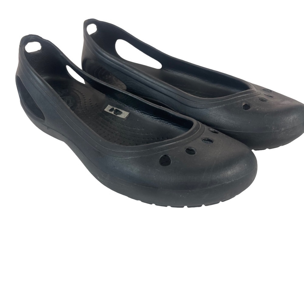 Crocs Kadee Malindi Black Ballet Flats Slip On Rubber Comfort Lightweight 7 - Picture 2 of 12